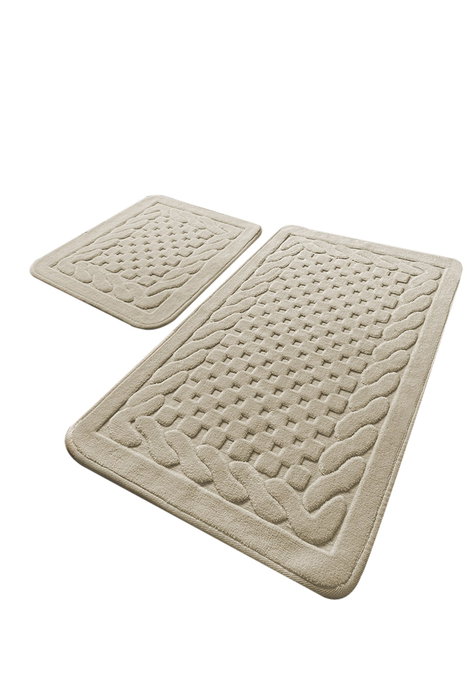 Mijölnir Bambi Beige Juego de alfombrillas de baño de algodón